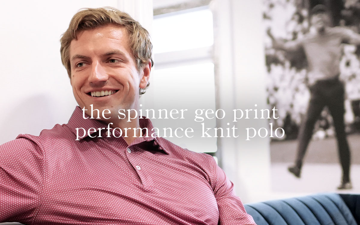 Shop The henry dean Golf Spinner Geo Print Performance Knit Polo